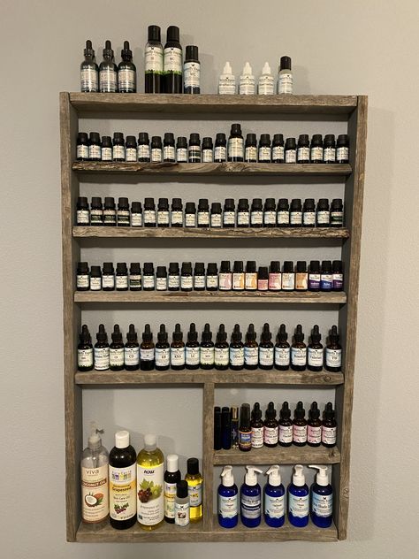 Essential Oil Set Up, Tincture Storage Ideas, Essential Oil Organization Storage Diy, Homeopathic Remedy Storage, Essential Oils Display, Tincture Storage, Essential Oil Display Ideas, Essential Oil Aesthetic, Essential Oil Organization