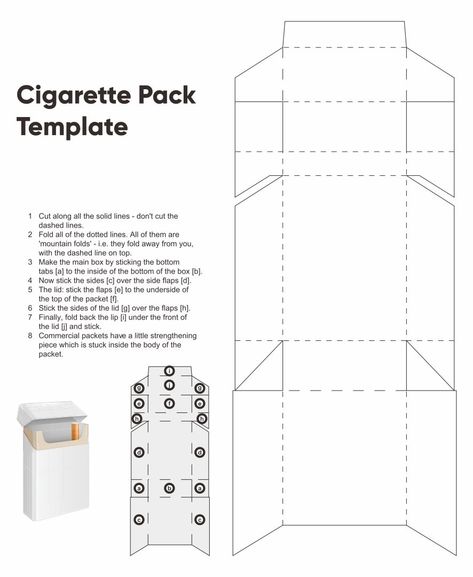 Cigarette Pack Template Paper Craft Templates Printable, Template Paperized, Packing Template, Box Design Templates, Box Template Printable, Packaging Template Design, Paper Box Template, Packaging Template, Papercraft Templates