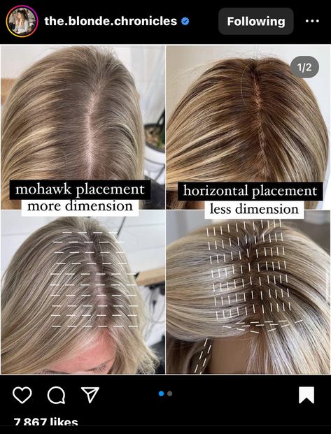 Highlight Sectioning Pattern, Highlight Techniques, Highlights Tutorial, Foil Placement, Hair Dye Techniques, Hair Color Placement, Highlights Pattern, Aurora Hair, Color Correction Hair