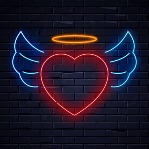 Illuminated neon love heart Premium Vect... | Premium Vector #Freepik #vector #background #banner #abstract-background #frame Led Heart, Neon Light Wallpaper, Neon Love, Glowing Background, Neon Wall Art, Neon Backgrounds, Abstract Paper, Wallpaper Iphone Neon, Black Background Images