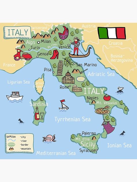 "Italy cartoon map" Photographic Print by Chuen | Redbubble Italy Cartoon, Italia Map, Map Poster Design, Cartoon Map, Italy For Kids, Map Of Italy, Maps For Kids, Great Works Of Art, Italy Map