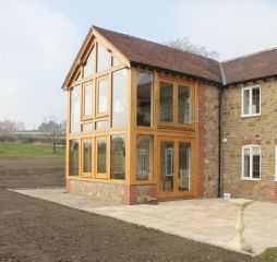 Herefordshire-oak-framed-extension Two Storey Oak Frame Extension, Kitchen Cabinets Country, Two Storey Extension, Rear Extension Ideas, Timber Frame Extension, Extension Kitchen, Mobile Home Bathrooms, Oak Framed Extensions, Framed Windows