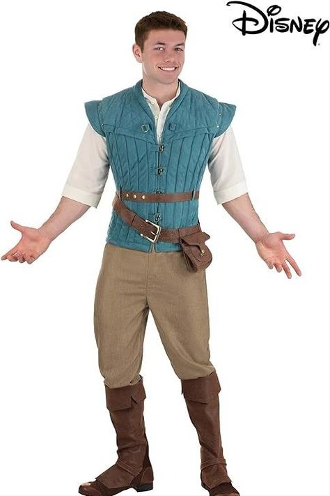 Men's Fynn Rider Costume Flynn Costume, Flynn Rider Costume, Tangled Flynn Rider, Tangled Flynn, Tangled Costume, Make Outfits, Men's Costumes, Fun Costumes, Faux Suede Vest