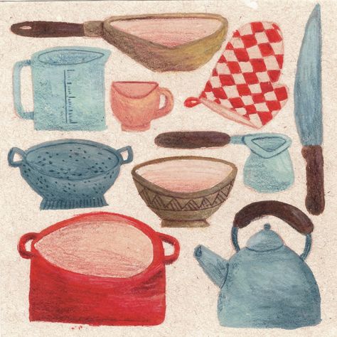 Sketching some pots and pans and other bits and bobs for a kitchen related illustration 🥘🍲 . . . . . #art #illustration #drawing #traditionalart #traditionalillustration #linelgouache #gouache #gouacheillustration #watercolorart #sketch #sketchbook #sketchbooks #childrensillustration #childrensbooks #childrensbookillustration #picturebooks #picturebookart #kidlit #kidlitart #matti_illustration #cozy #cozyillustration #pots #pans #kitchenillustration #kitchenart #cookingillustration #cookingar... Gouache Illustrations, Pots Pans, Cooking Art, Illustrators On Instagram, Childrens Illustrations, Children's Book Illustration, Food Illustrations, Kitchen Art, Pots And Pans