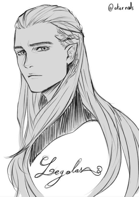 Legolas Sketch, Lord Of The Rings Sketches, Hobbit Sketch, Hobbit Elves, Hobbit Characters, Aragorn Legolas, The Hobbit Characters, Legolas And Thranduil, Lotr Art