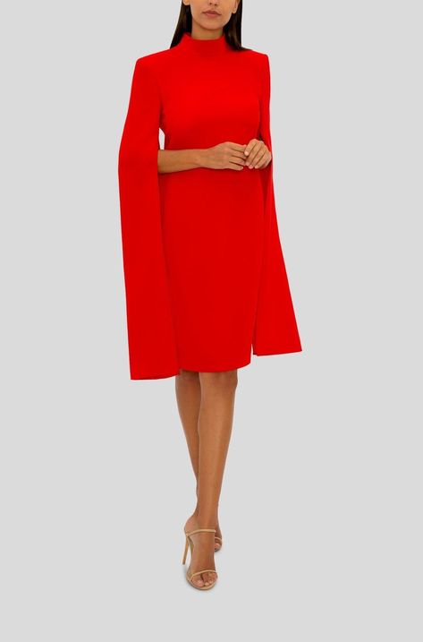 Red celebration caped sleeve dress Carla zampatti | Dress Hire | Designerex Celebration Dress, Cape Sleeve Dress, Carla Zampatti, Dress Hire, Cape Sleeves, Dress The Population, Wedding Mood, Just Cavalli, Women Life