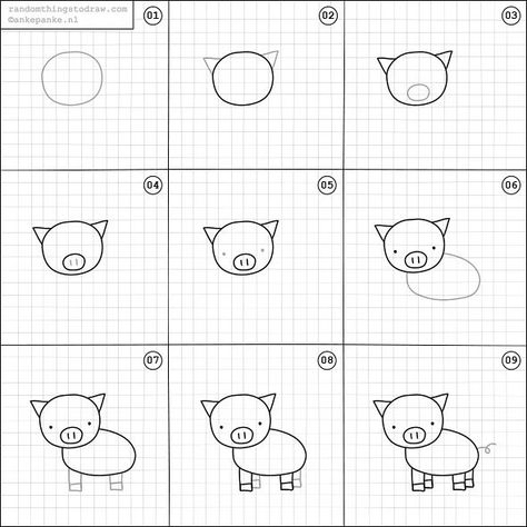 How to draw a piglet. Draw Super Mario, Mario Bros Mushroom, Drawing Sites, Easy Things To Draw, Drawing Step By Step, Drawing Step, Poster Drawing, Bullet Journal Doodles, Journal Doodles