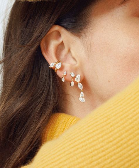 Lab Grown Diamond Earrings Made with 18K Recycled Gold | Kimaï UK Yellow Diamond Earrings, Yellow Diamond Earring, Bridal Jewelry Collection, Minimal Earrings, Earrings Studs, Ear Rings, Recycled Gold, Diamond Jewellery, Jewelry Inspo