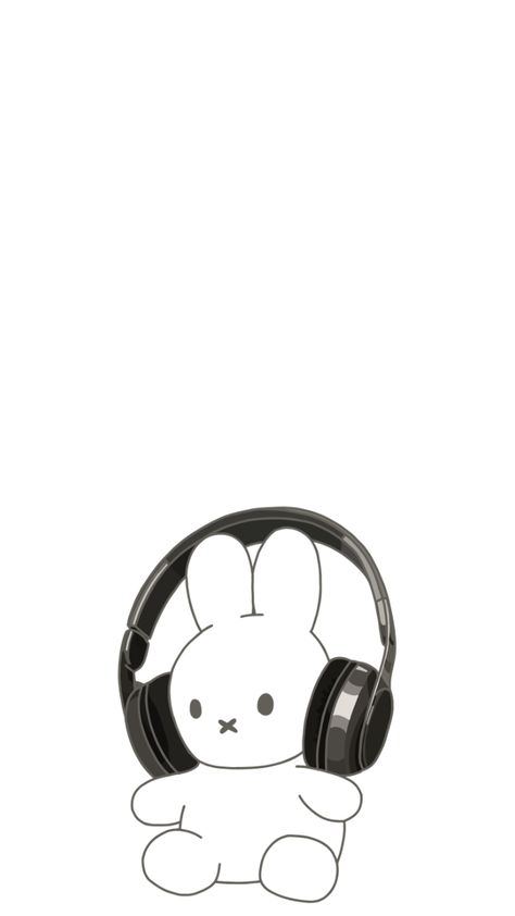 Miffy Wallpaper, Headphones Drawing, Cute Wallpapers For Ipad, Happy Wallpaper, Bunny Drawing, Bunny Wallpaper, Cute Pastel Wallpaper, Cute Pokemon Wallpaper, White Bunny