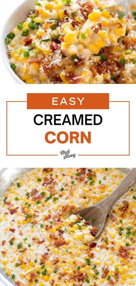 Canned Corn Recipes, Homemade Cream Corn, Corn Recipes Side Dishes, Corn Side Dish, Creamed Corn Recipes, Parmesan Cream Sauce, Corn Dishes, Pasta Side Dishes, Healthy Holiday Recipes