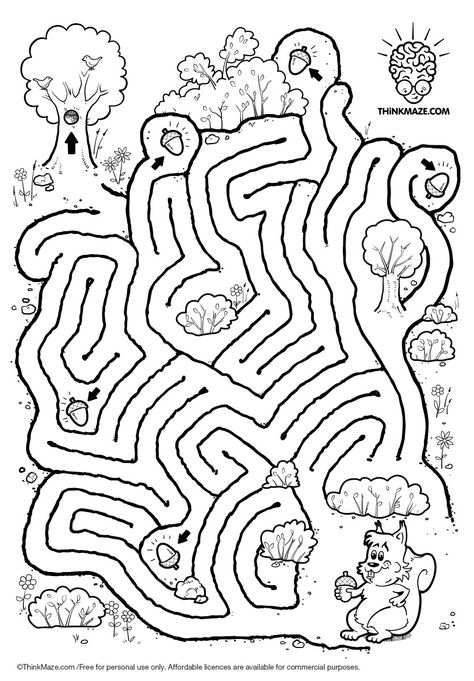 Beautiful FREE mazes for kids and more - Nutty Squirrel Maze Mazes For Kids Printable, Free Printable Puzzles, Visual Perception Activities, Maze Worksheet, Printable Mazes, Maze Print, Mazes For Kids, Maze Puzzles, Maze Game