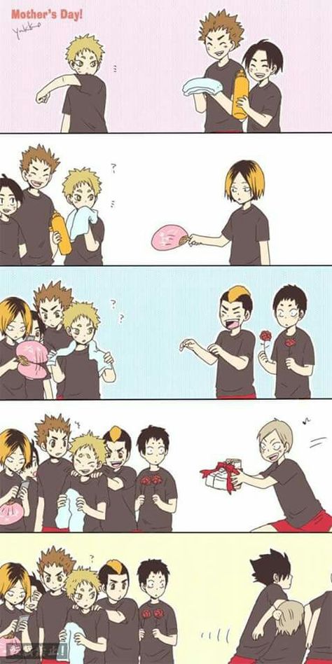 Credstotheowner Happy Mother's Day!!! Lev X Kuroo, Kuroo X Yaku, Yaku X Lev, Lev X Yaku, Haikyuu Headcanons, Haikyuu Nekoma, Haikyuu Meme, Haikyuu Karasuno, Volleyball Anime