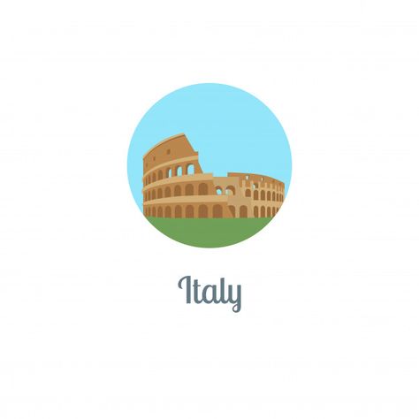 Italy landmark isolated round icon Premium Vector Italy Instagram Highlight Icon, Italy Highlight Cover Instagram, Travel Theme Decor, Business Card Design Minimal, Money Logo, Italy Logo, Blue Flower Wallpaper, Premium Business Cards, Modern Business Cards Design