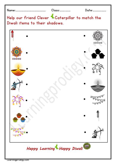 Match the Diwali items to their shadows Diwali Design, Diwali Pictures, Matching Worksheets, Pattern Worksheet, Tracing Worksheets, Color Worksheets, Happy Diwali, Free Printable Coloring, Line Patterns