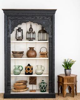 Boho Style Room, Ethnic Furniture, Furniture Upcycle, Indian Furniture, Black Sideboard, Handcrafted Decor, Fantastic Furniture, Black Furniture, Blue Living Room