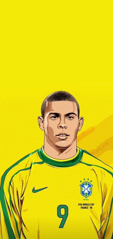 R9 Wallpaper, Ronaldo Nazario Wallpaper, Ronaldo Brazil, Ronaldo R9, Football Player Drawing, Ronaldo 9, Soccer Posters, Brazil Football Team, Ronaldo Wallpaper