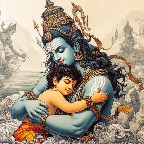 Says I am with you. Shiva With Me, Mahadev And Me, Hanuman Hd, Man Hug, Hanuman Hd Wallpaper, Shiv Shakti, Pictures Of Shiva, Waterfall Art, Har Mahadev