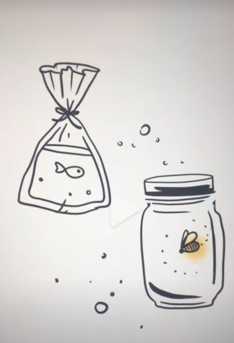 Easy Drawings Tattoo, Bee Jar, Piercing Simple, Best Friend Matching, Tattoo Meaningful, Matching Friend Tattoos, Fish Bag, Bestie Tattoo, Indie Drawings