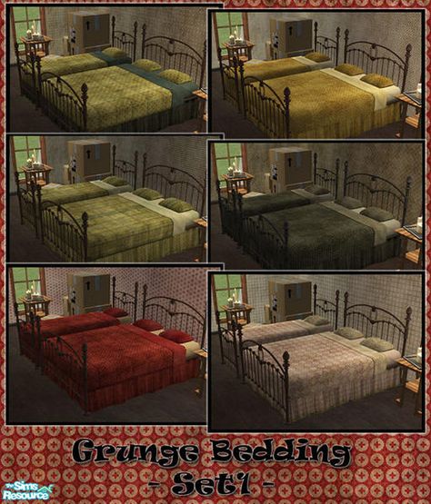 Sims 4 Grunge Furniture, Sims 4 Grunge Cc Furniture, Sims 4 Cc Furniture Bedrooms Beds, Sims 4 Cc Bedroom Sets, Grunge Bedding, Grunge Furniture, Grunge Bed, Sims 4 Living Room Ideas, Furniture Mods