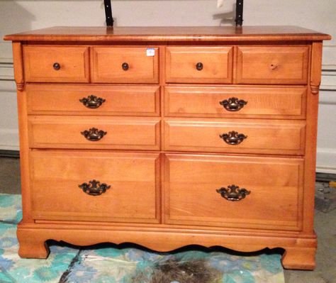 Transform Maple Dresser Unfinished Wood Dresser, Maple Furniture, Dresser Redo, Diy Dresser Makeover, Oak Bedroom Furniture, Bedroom Furniture Makeover, Solid Wood Dresser, Oak Bedroom, Wooden Dresser