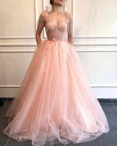 Corset Gown Fairytale, Prom Dresses Spaghetti Strap, Gown Fairytale, Spaghetti Strap Prom Dress, Make Your Own Dress, Long Evening Gowns, Pink Tulle, Dress Spaghetti, Dress Gown