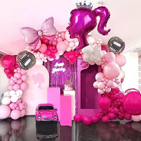 Princess Balloon, Pink Balloon Garland, Silver Disco Ball, Balloon Arch Kit, Garland Arch, Arch Kit, Balloon Arch, Disco Ball, Balloon Garland