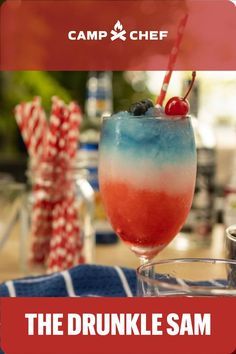 Prep Time: 15 Mins Serves: 1 Person BBQing for Memorial Day? The Fourth of July, or maybe you like a great adult slush / snow cone just for fun. Give this a go. It's ice cold, and hits the spot on a hot summer day, while also being the most patriotic drink ever. With liberty and slushies for all (well, 21 and older.) Explore more recipes at Camp Chef today. www.CampChef.com/recipes/recipe-drunkle-sam.html Patriotic Drinks, How To Make Home, Cocktail Drinks Alcoholic, Camp Chef, Fourth Of July Food, Frozen Cocktails, Snow Cone, Boozy Drinks, Mixed Drinks Recipes