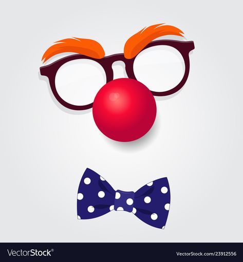 Clown Accessories, Funny Clown, Clowns Funny, Fools Day, April Fools Day, Red Nose, April Fools, Cat Eye Glass, Bow Tie