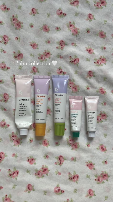 Glossier Skin Care, Glossier Skin, Glossier Aesthetic, Glossier Lip, Glossier Balm Dotcom, Glossier Lip Balm, Balm Dotcom, Trendy Makeup, Pretty Skin