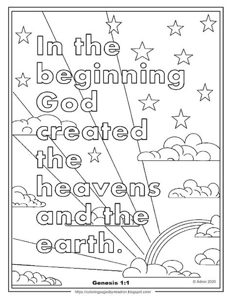 In The Beginning God Created Printable, Creation Story Coloring Pages, Genesis 1:1 Coloring Page, Bible Story Coloring Pages Printable, In The Beginning God Created Crafts, Bible Verse Coloring Pages For Kids, Genesis Coloring Pages, Kids Bible Coloring Pages, Bible Story Coloring Pages