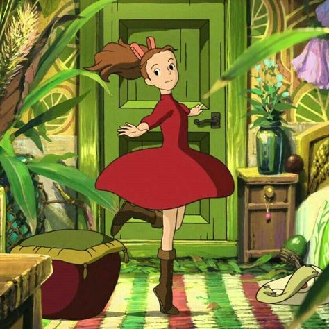 Studio ghibli,the secret world of arrietty,hayao miyazaki Alien Stage, We Heart It, Wallpapers, Plants, Green, Red