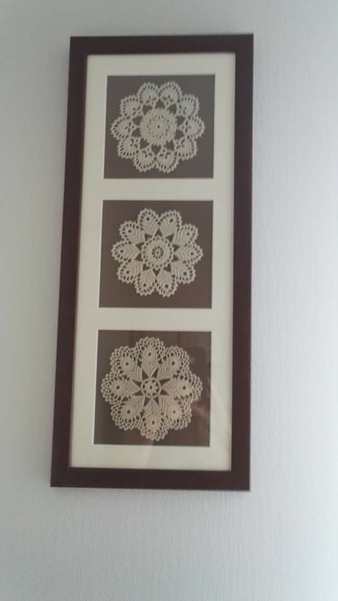 Framed Doilies, Ikea Deco, Doily Art, Cuadros Diy, Crochet Wall Art, Doilies Crafts, Lace Doilies, Vintage Crafts, Crochet Art