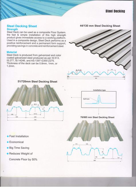 kansal colour joins very many decking sheets that happen the manufacturers also here, Decking sheet manufacturers. our company gives 51/720 mm decking sheet and 44/130 mm decking sheet. Under Deck Roofing, Steel Architecture, Metal Deck, Steel Frame House, Architecture Drawing Plan, Cladding Materials, Steel Deck, House Extension Design, Extension Designs