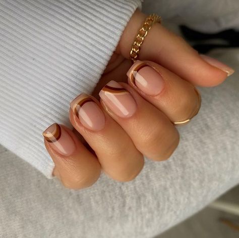 Trendy Brown Nails, Brown Nail Art, Brown Nails Design, Short Gel Nails, Fall Gel Nails, Aesthetic Brown, Cute Gel Nails, Short Acrylic Nails Designs, Neutral Nails