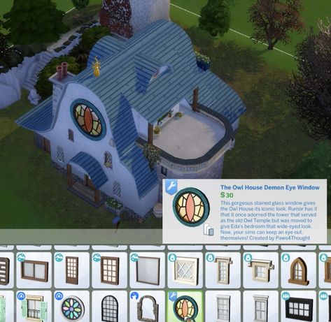 Mod The Sims - The Owl House Demon Eye Window Sims 4 Owl House, Sims 4 The Owl House Cc, Window Place, Zombie Christmas, Demon Eyes, Sims 4 Build, The Owl House, Electronic Art, Stained Glass Window