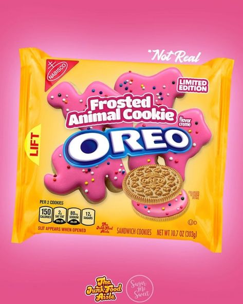 Frosted Animal Cookie Oreos Are Not Real – But They Should Be! Weird Oreo Flavors, Pop Tart Flavors, Oreo Cookie Flavors, Weird Snacks, Animal Cookie, Oreo Flavors, Cookie Kit, Junk Food Snacks, Cookie Flavors