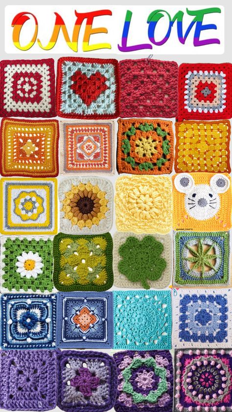 Grannysquares Crochet, Granny Square Rainbow, Crochet Blanket Rainbow, Crochet Square Blanket, Rainbow Crochet, Yarn Diy, Crochet Jacket, Crochet Square, Granny Square