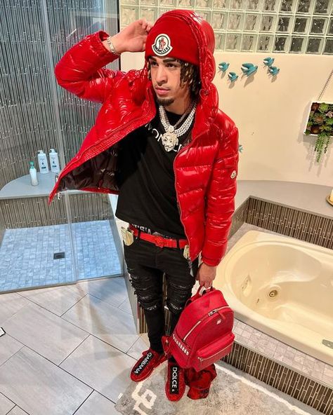 Punchmade Dev Scammer, Guys Fashion Swag, Thug Style, Rapper Style, Drippy Outfit, Rapper Outfits, Gangsta Style, Drip Outfit Men, Black Men Fashion Swag