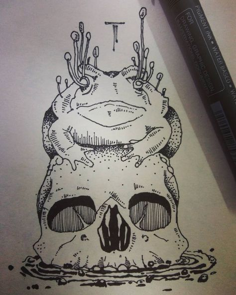 Arun t s on Instagram: “#skull #explore #oneofakind  #freehand #frog #wip #drown #hide #be #fake #to #others #sketchbook #inkonpaper #signature #tumblr…” Frog Skull, Ink In Water, Pigment Ink, Frogs, Skull Tattoo, Sketch Book, Humanoid Sketch, Graphic Design, Tattoos