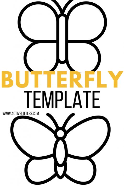 simple butterfly template Butterfly Printouts Free Printables, Monarch Butterfly Template Free Printable, Free Butterfly Template Printable, Simple Butterfly Craft, Butterfly Outline Printable, Butterfly Template Free Printable, Simple Butterfly Drawing, Cartoon Butterflies, Butterfly Printable Template