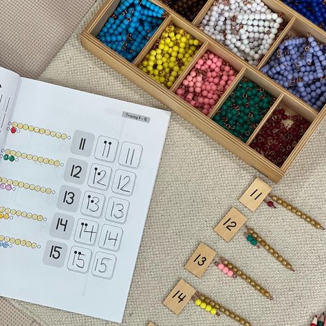 Workbook for homeschooling or classrooms❤️ #homeschool #montessoriathome #montessori Math Montessori, Activity Workbook, Math Materials, Math Workbook, Montessori Math, Golden Beads, Math Activity, Maria Montessori, Montessori Materials