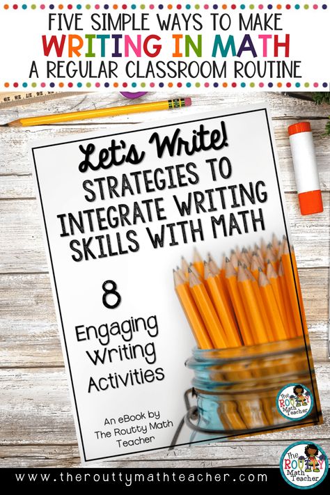 Math journals allow students to showcase what they know and help them communicate mathematically. This post offers five strategies for success when using math journals, such as using open-ended prompts where students are required to justify their thinking, evaluating responses with a rubric, and sharing examples of quality work to help kids improve their writing. This post also includes a link to a free eBook with fun and engaging strategies, ideas, activities, and templates. via @routtymathtchr Writing In Math, Math Writing Prompts, Elementary Education Major, Math Literature, Math Journal Prompts, Middle School Special Education, Small Group Math, Math Made Easy, Quick Writes