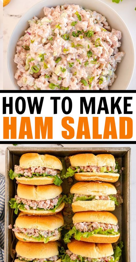 Southern Egg Salad Recipe, Ham Salad Sandwiches, Ham Salad Spread, Making Ham, Ham Salad Sandwich, Salad Dip, Ham Salad Recipes, Homemade Ham, Salisbury Steak Recipes