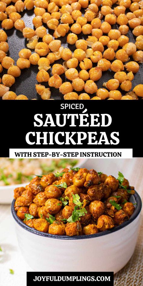 Sautéed Chickpeas Pan Fried Chickpeas Recipe, Crispy Chick Pea Recipes, Pan Roasted Chickpeas, Fried Chick Peas Recipes, Chickpea Entree Recipes, Pan Fried Chickpeas, Chick Pea Recipes Healthy Easy, Sauteed Chickpea Recipes, Chic Peas Recipes