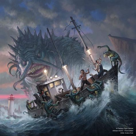 Urban Fantasy Writing, The Shadow Over Innsmouth, Cthulhu Tattoo, Dark Waves, Lovecraft Art, Cthulhu Art, Arkham Horror, Call Of Cthulhu Rpg, Lovecraft Cthulhu