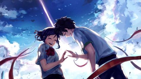 Kimi No Nawa, Makoto Shinkai, Your Name Anime, Anime Couple, Two People, Anime Movies, Studio Ghibli, Anime Love, Your Name