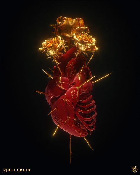 Gold Aesthetic, Anatomy Art, Memento Mori, Heart Art, Pics Art, Skull Art, Art Plastique, A Series, Dark Art