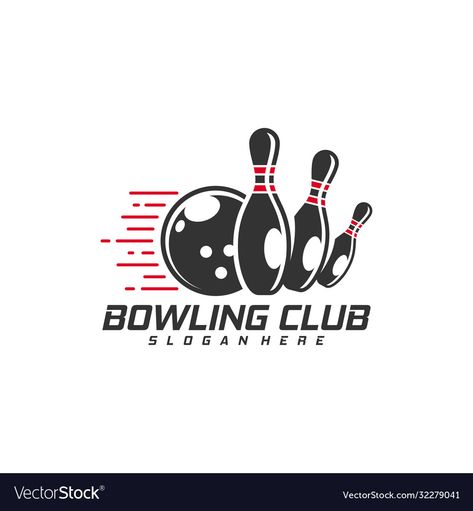 Bowling Logo, Logo Design Concept, Team Logo Design, Sports Logo Design, Bowling Team, Design Icon, Vector Template, Design Concept, Graphic Image