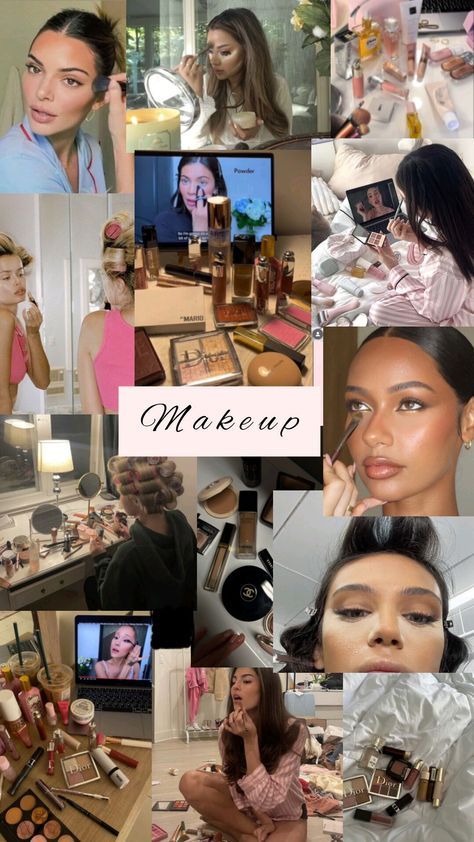 Learn To Do Makeup Vision Board, Learn How To Do Makeup Vision Board, Make Up Vision Board Pictures, Learning Makeup Aesthetic, Mua Vision Board, Makeup Artist Aesthetic Vision Board, Applying Makeup Aesthetic, Makeup Artist Vision Board, Makeup Vision Board