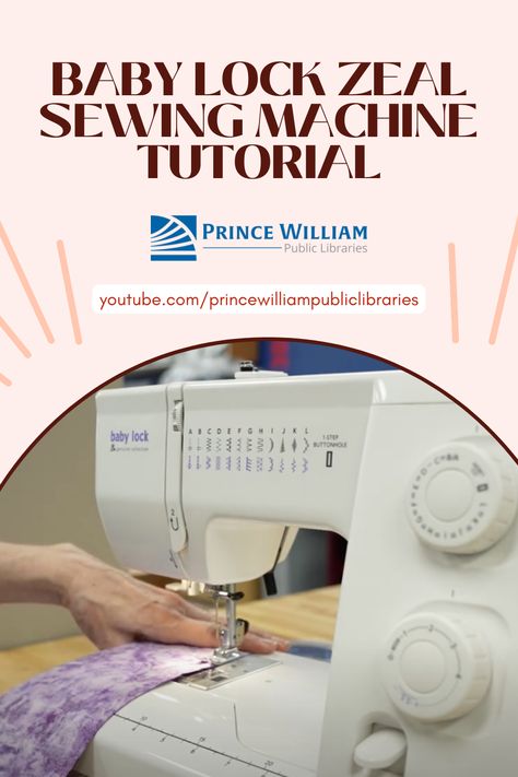 Learn from Melanie how to use the Baby Lock Zeal sewing machines we often use for programs at PWPL. Babylock Sewing Machine, Babylock Embroidery Machine, Baby Lock Sewing Machine, Sewing Machine Instruction Manuals, Euro Pro Sewing Machine Manual, Sewing Machine, Sewing